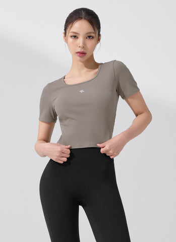 Soft Ribbed Cropped Short Sleeve