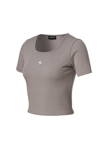 Soft Ribbed Cropped Short Sleeve