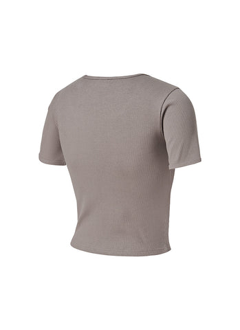 Soft Ribbed Cropped Short Sleeve