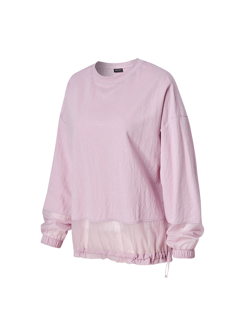 Woven Mix String Sweatshirt