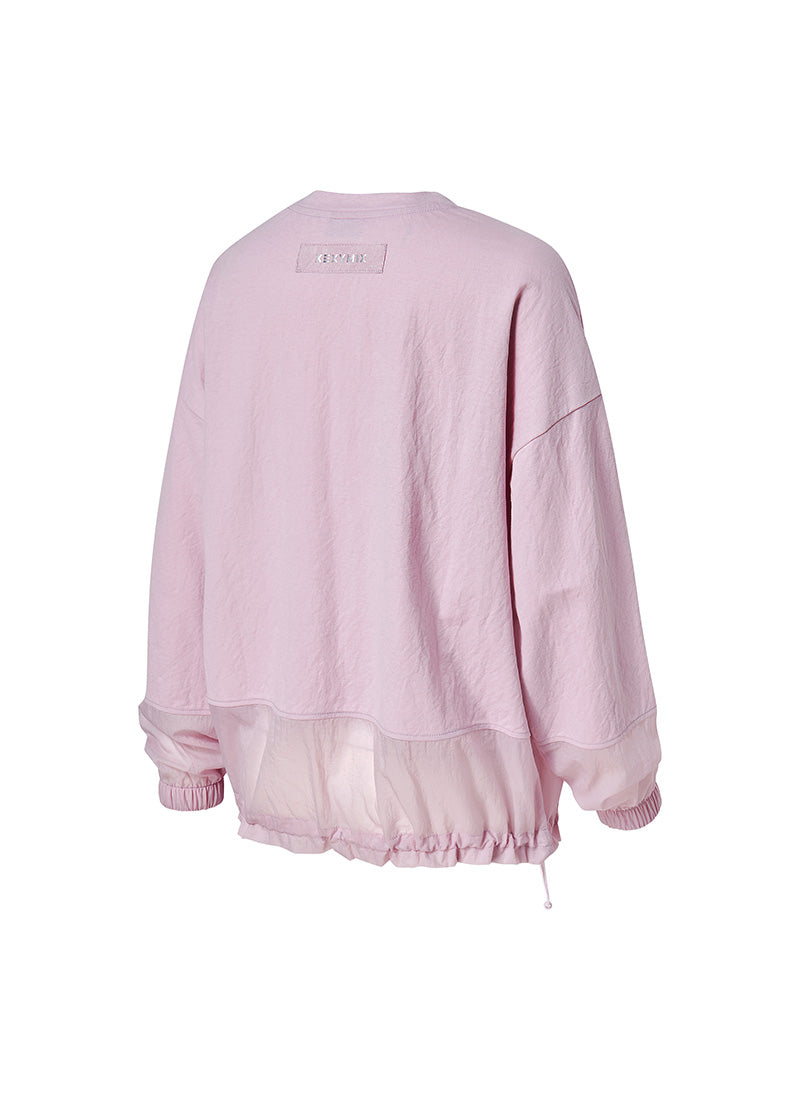 Woven Mix String Sweatshirt