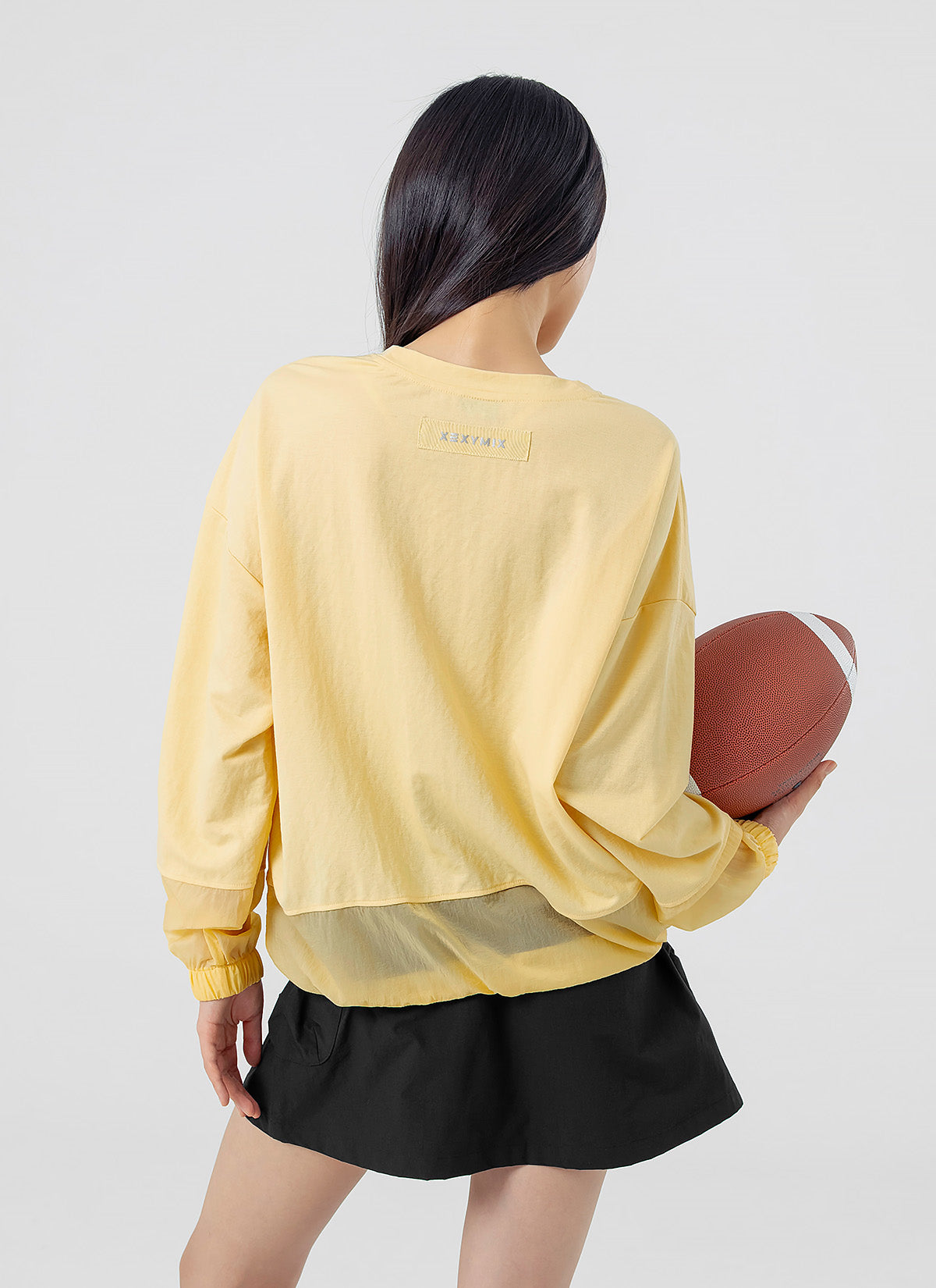 Woven Mix String Sweatshirt