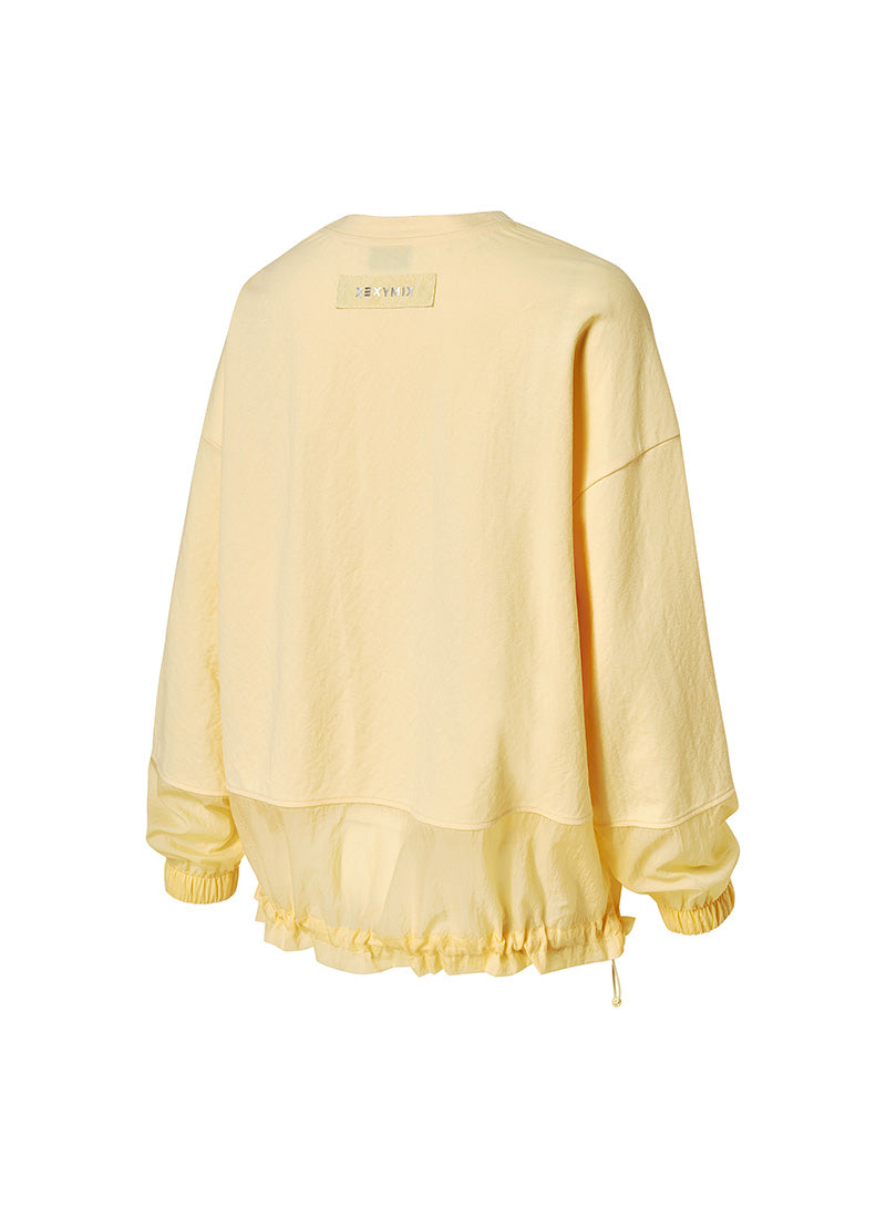 Woven Mix String Sweatshirt