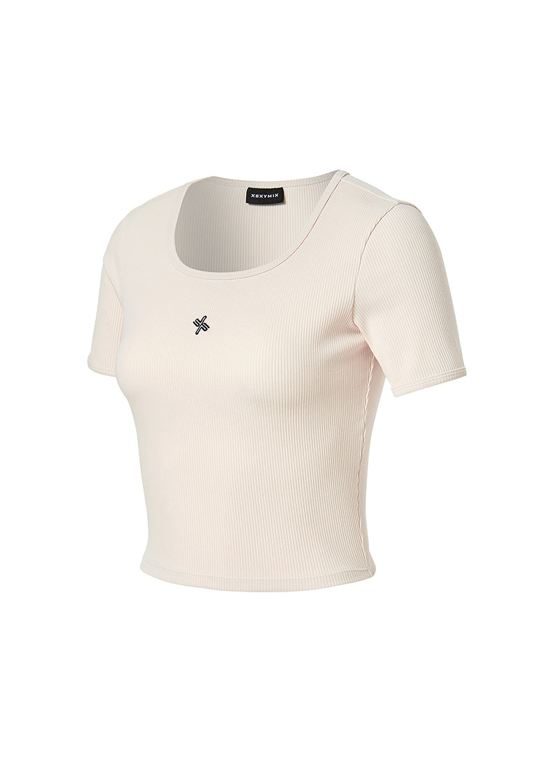 Soft Ribbed Cropped Short Sleeve