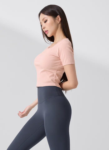 Soft Ribbed Cropped Short Sleeve
