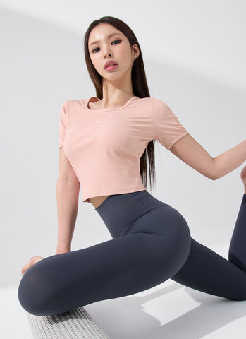 Soft Ribbed Cropped Short Sleeve