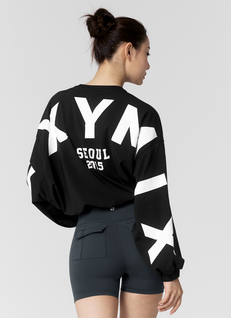 Lettering Loose-Fit Cropped Sweatshirt