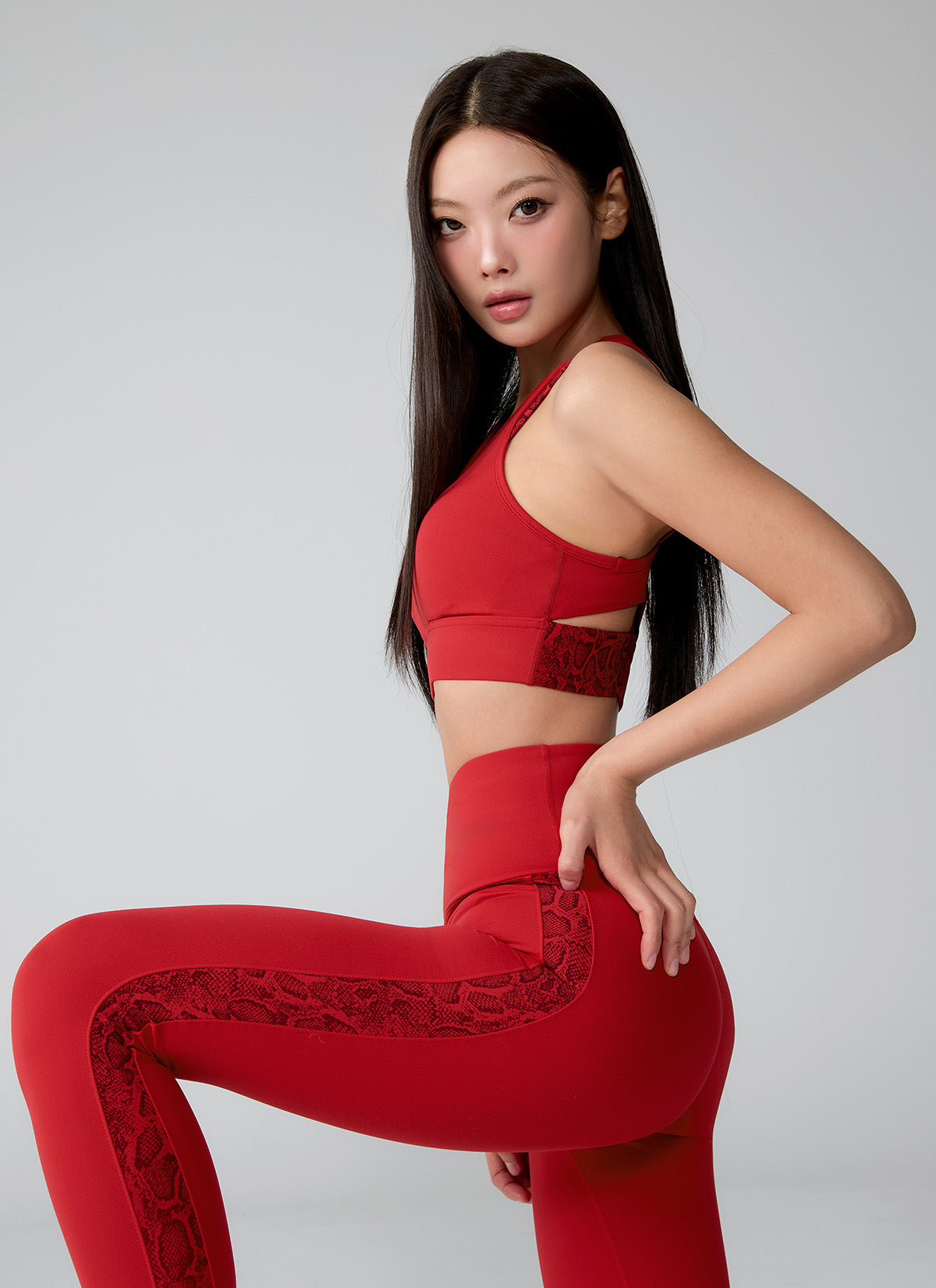 Black Label Signature Power Rise Python Colorblock Leggings
