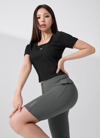 Soft Ribbed Cropped Short Sleeve