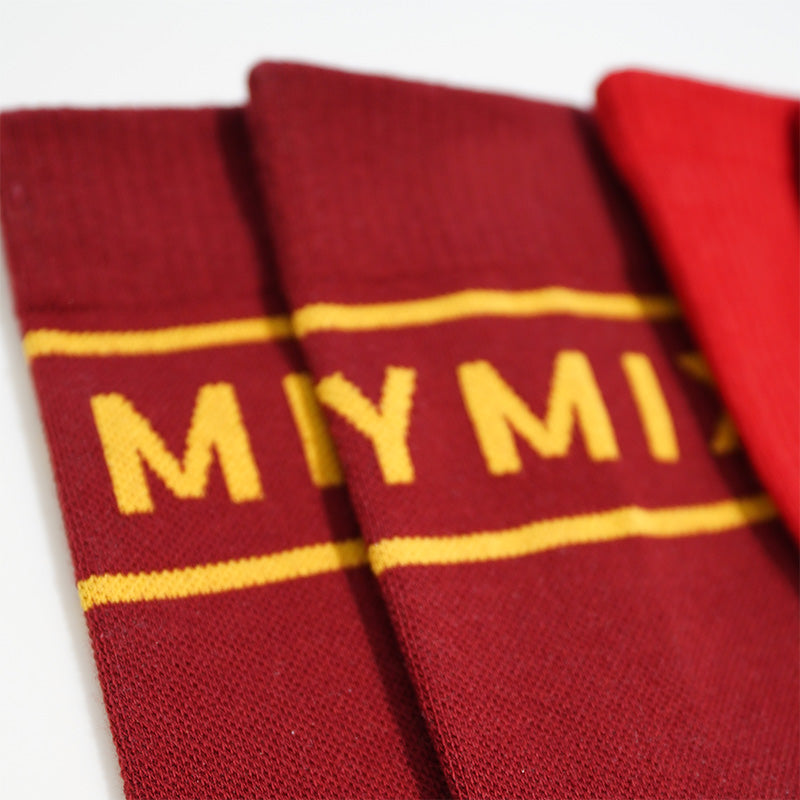 Gold Logo Athletic Mid-Crew Socks