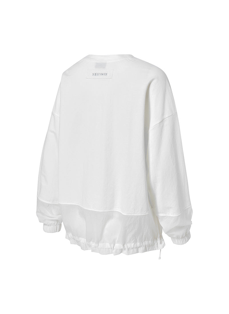 Woven Mix String Sweatshirt