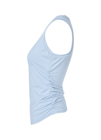 Unbalanced Side Shirring Sleeveless