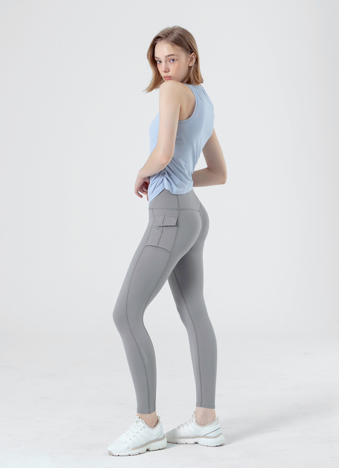 Unbalanced Side Shirring Sleeveless