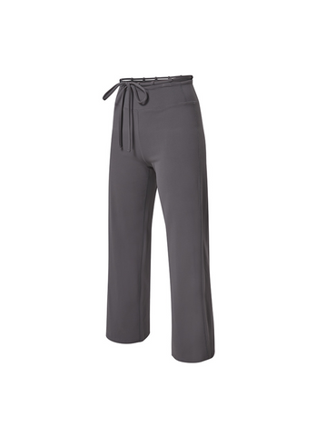 Black Label Signature Power Rise Brushed-Fleece String Wide Leggings