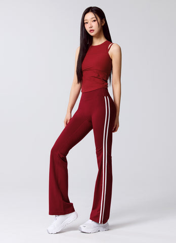 Soft Ribbed Double Shoulder Strap Layered Tank Top