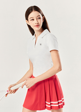 Ecodex Open Collar Short Sleeve in Back Ivory