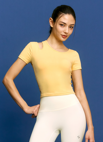 Cotton Like Cut Out Crop Top