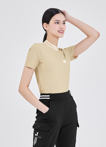 Golf Embossed Jacquard Logo Short Sleeve