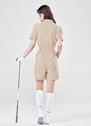 Golf Comfy Woven String Zip-Up Jumpsuit