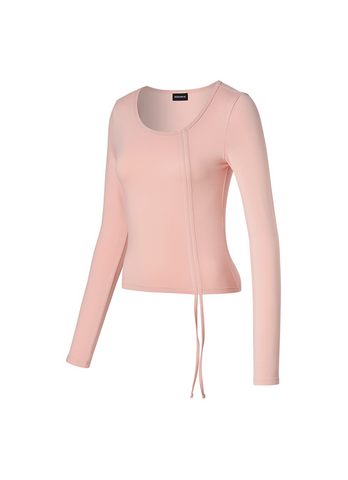 Unbalanced Neck Shirring Long