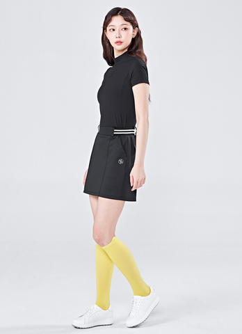 Golf Ribbed Mock Neck Slim Fit Short Sleeve