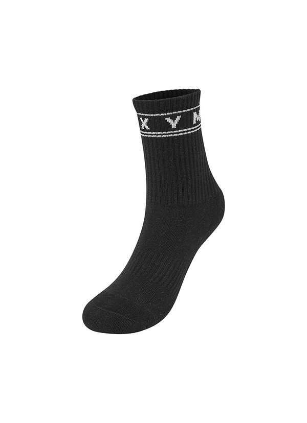 Fresh Lettering Crew Socks in Black