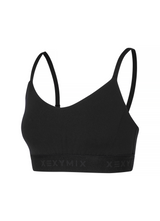 Black Label Signature Power Rise Logo Band Bra Top in Black