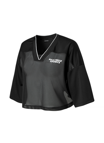 Line Mesh Cover Up Short Sleeve