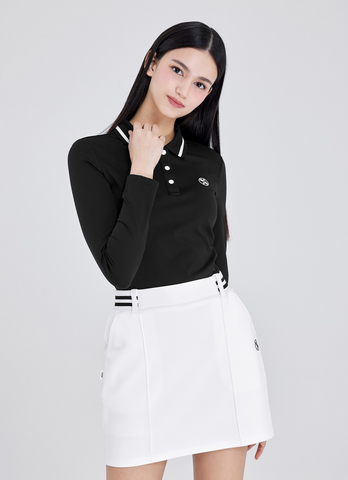 Golf Ribbed Line Polo Long Sleeve
