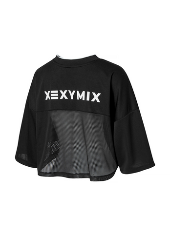 Line Mesh Cover Up Short Sleeve