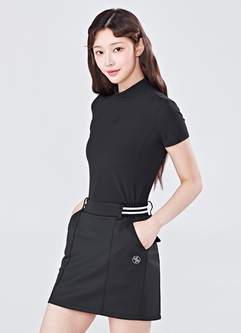 Golf Ribbed Mock Neck Slim Fit Short Sleeve