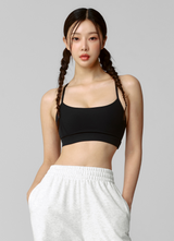 Black Label Signature Breath Racerback Bra Top in Black