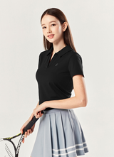 Ecodex Open Collar Short Sleeve in Black