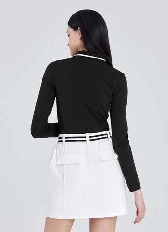 Golf Ribbed Line Polo Long Sleeve