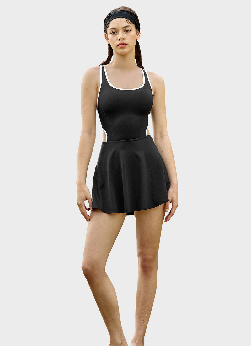 Black Label Signature Life Two-in-One One-Piece in Black