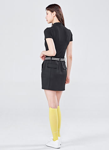 Golf Ribbed Mock Neck Slim Fit Short Sleeve