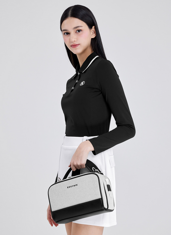 Golf Ribbed Line Polo Long Sleeve