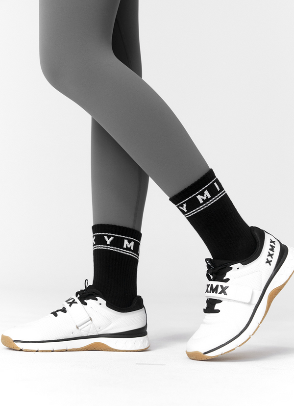 Fresh Lettering Crew Socks in Black