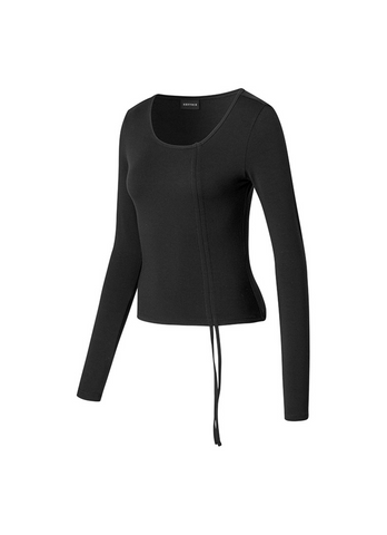 Unbalanced Neck Shirring Long