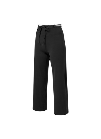 Black Label Signature Power Rise Brushed-Fleece String Wide Leggings