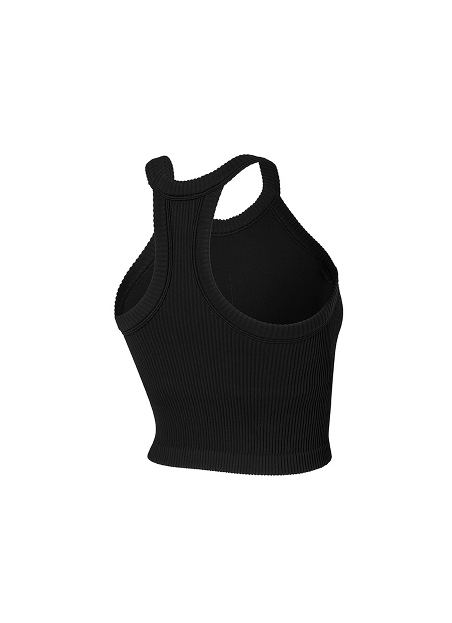 Ribbed Seamless Halter Neck Crop Top