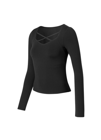 Cotton-Like Cross-String Padded Long Sleeve