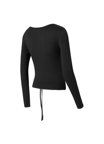 Unbalanced Neck Shirring Long