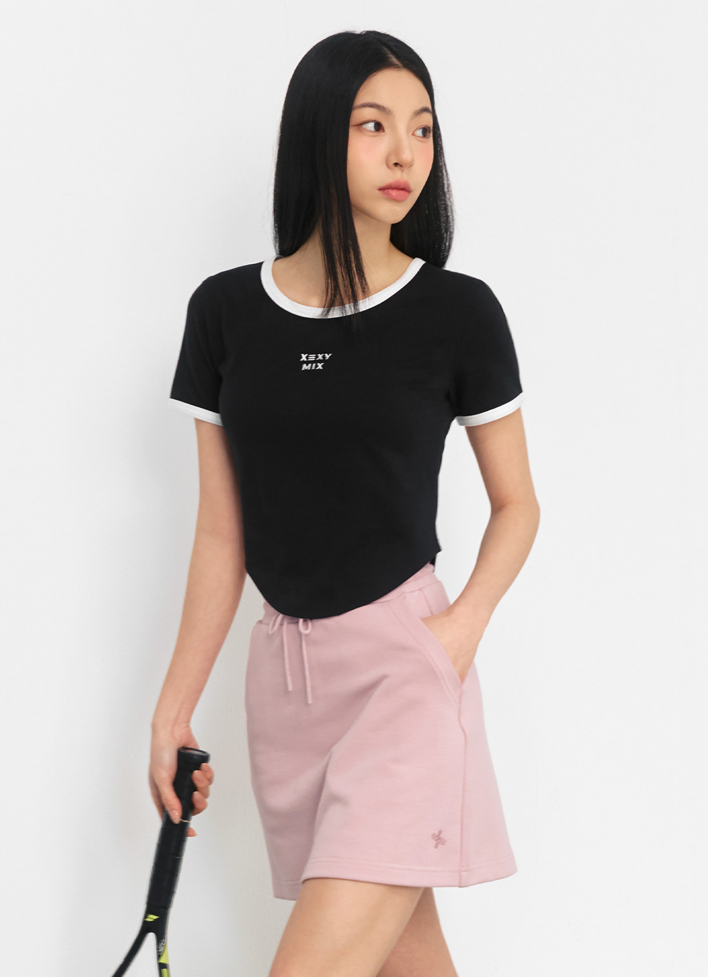 Soft Line Color Block Crop Top