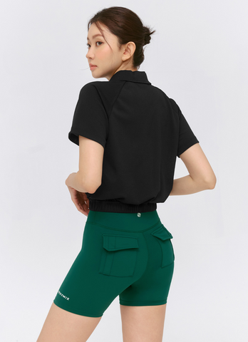 Soft Pique Half Zip Up Short Sleeve