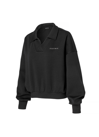 Mild Logo Collar Crop Sweatshirt Long Sleeve