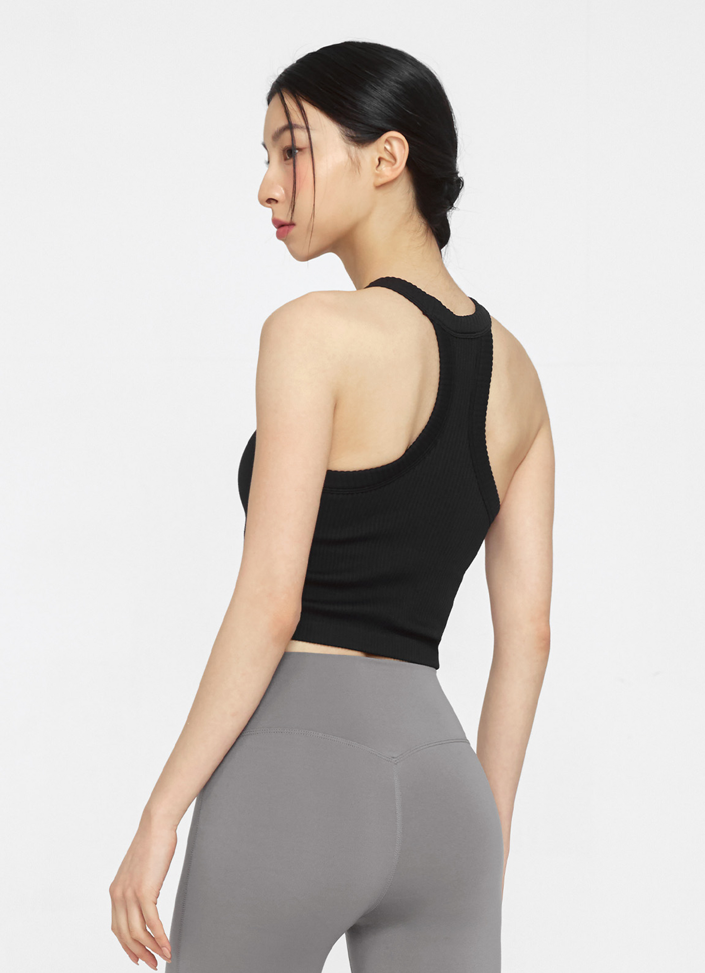 Ribbed Seamless Halter Neck Crop Top