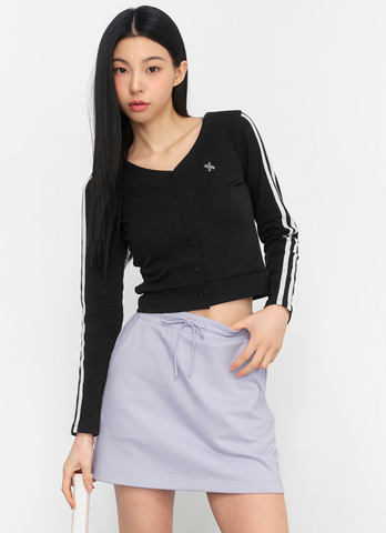 Eco Dex Color Block Crop Cardigan