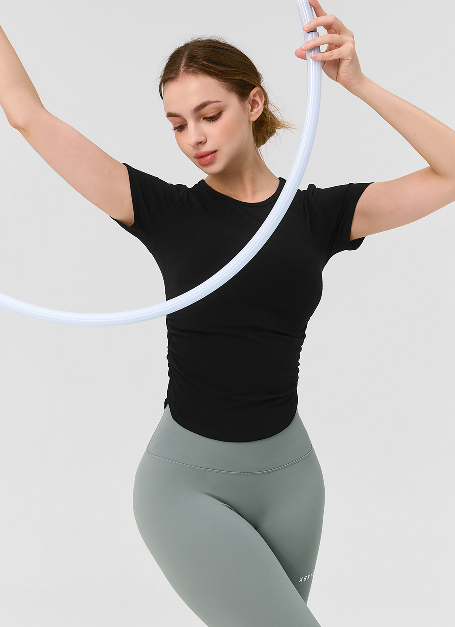 Side Shirring Short Sleeve