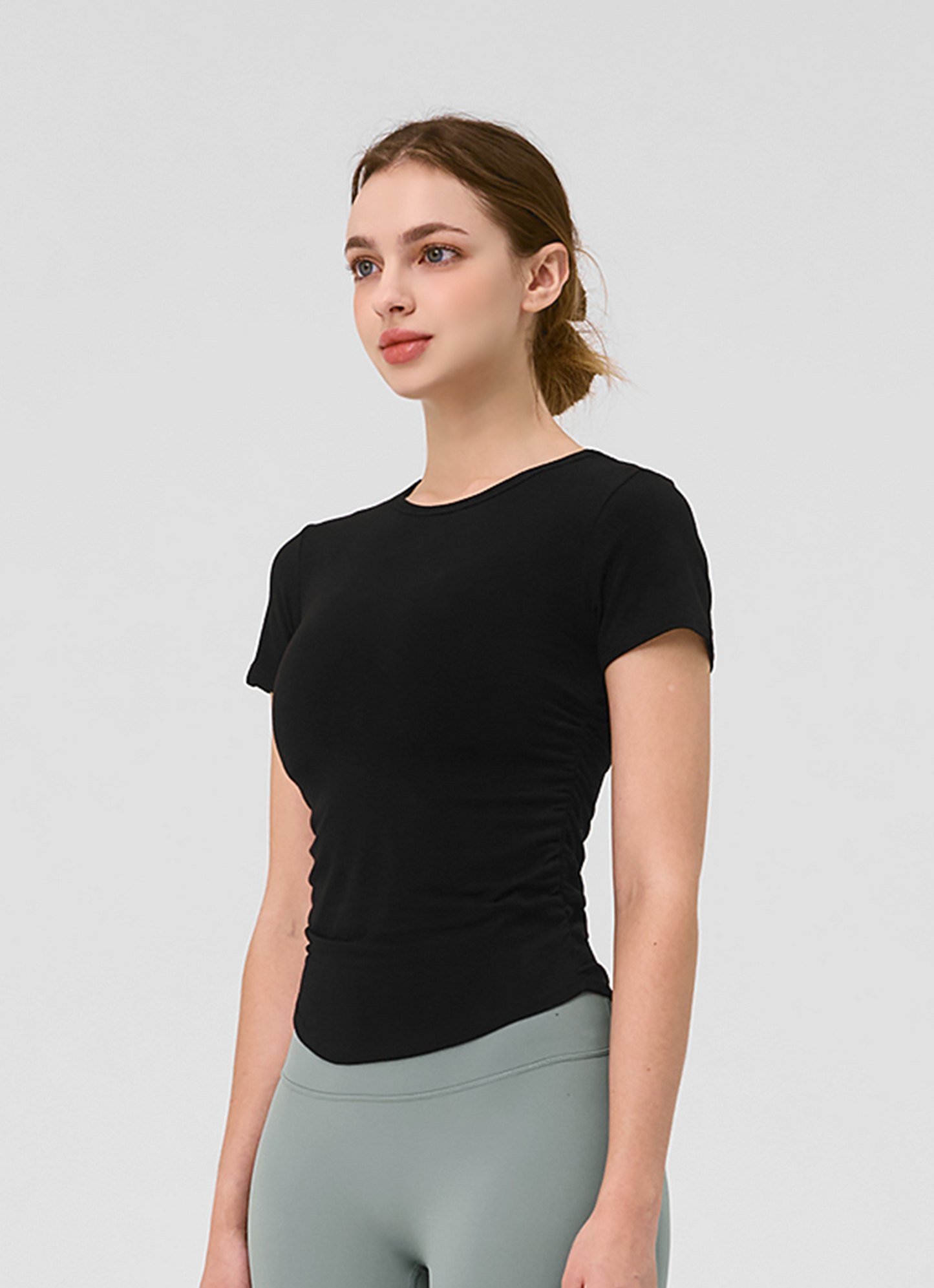 Side Shirring Short Sleeve